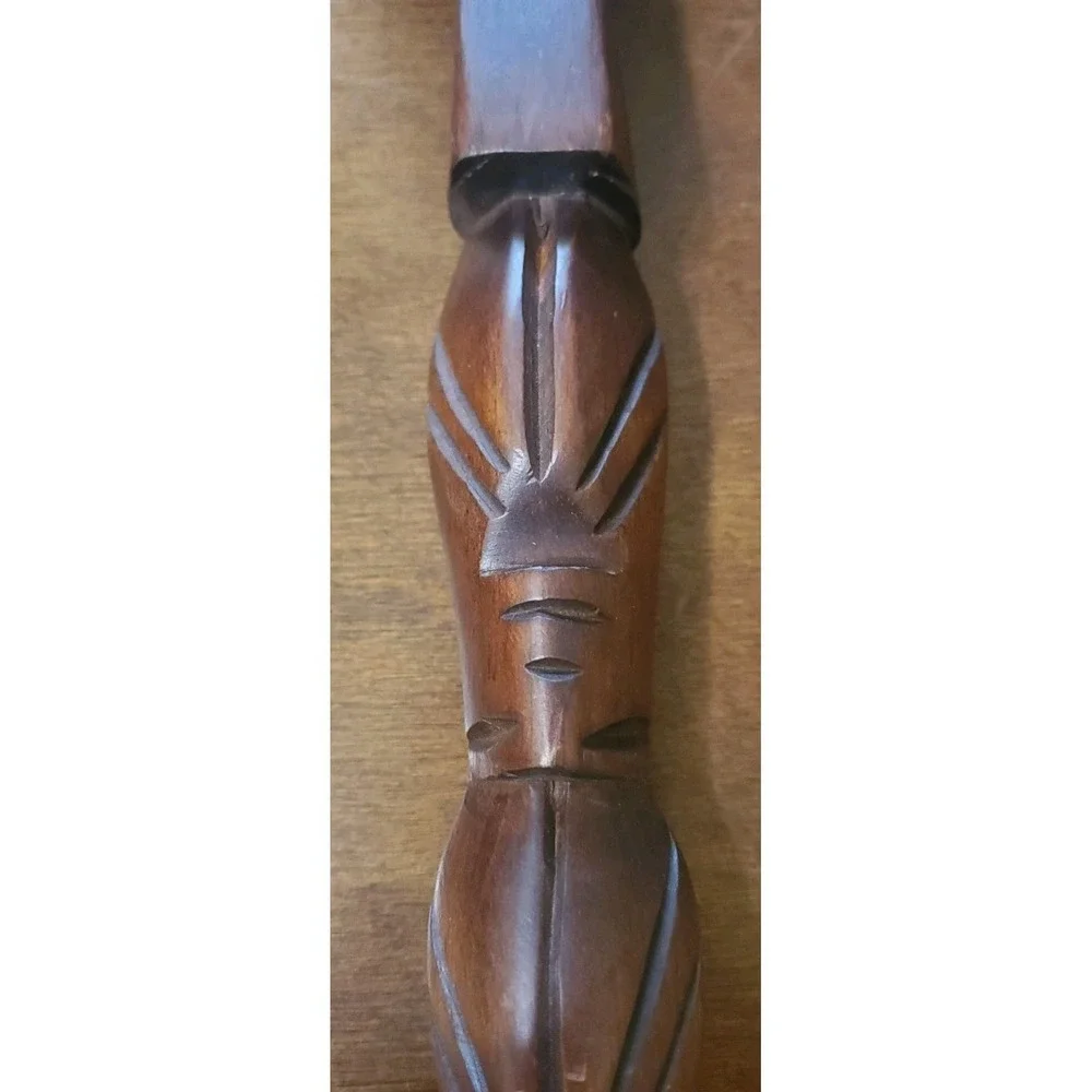 Vintage Hand Carved Wooden Fork and Spoon 20